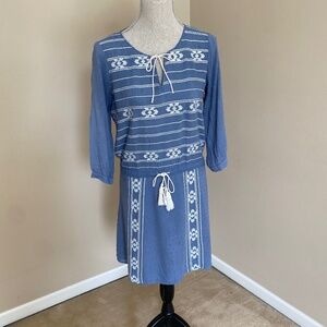 THML Blue embroidered Dress Size Small